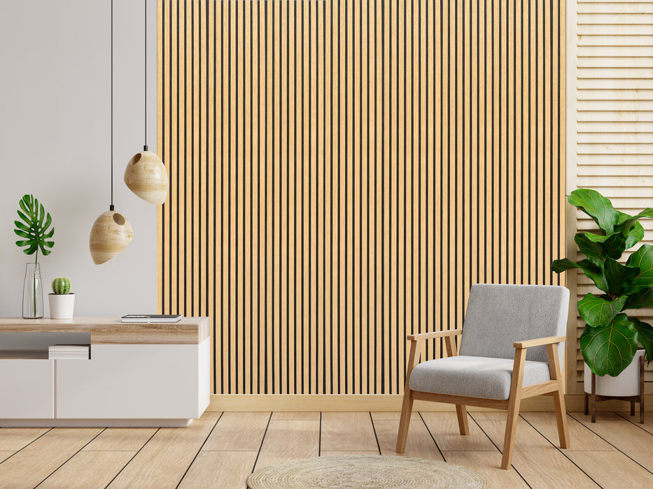 mEco Plank™ European White Oak Acoustic Panel,  16.54Sqft coverage