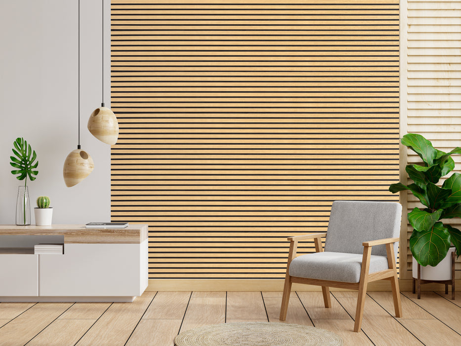 mEco Plank™ European White Oak Acoustic Panel,  16.54Sqft coverage