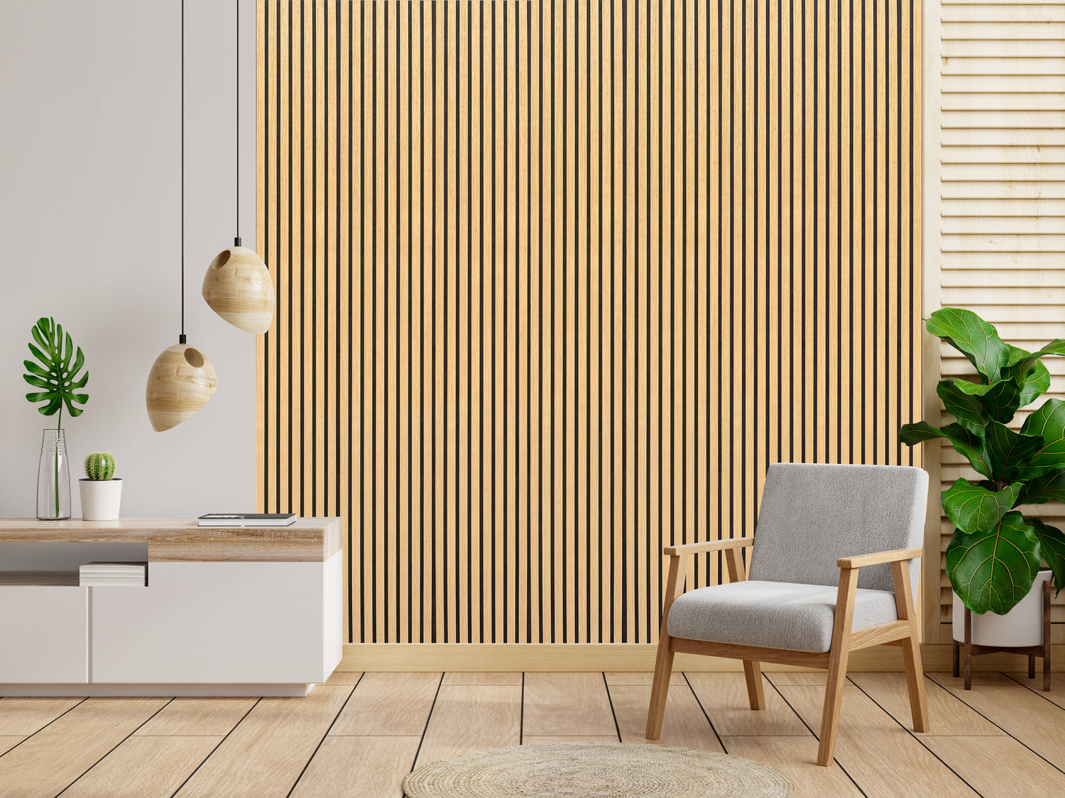 Create a luxurious space with our eco-friendly wood wall panels.