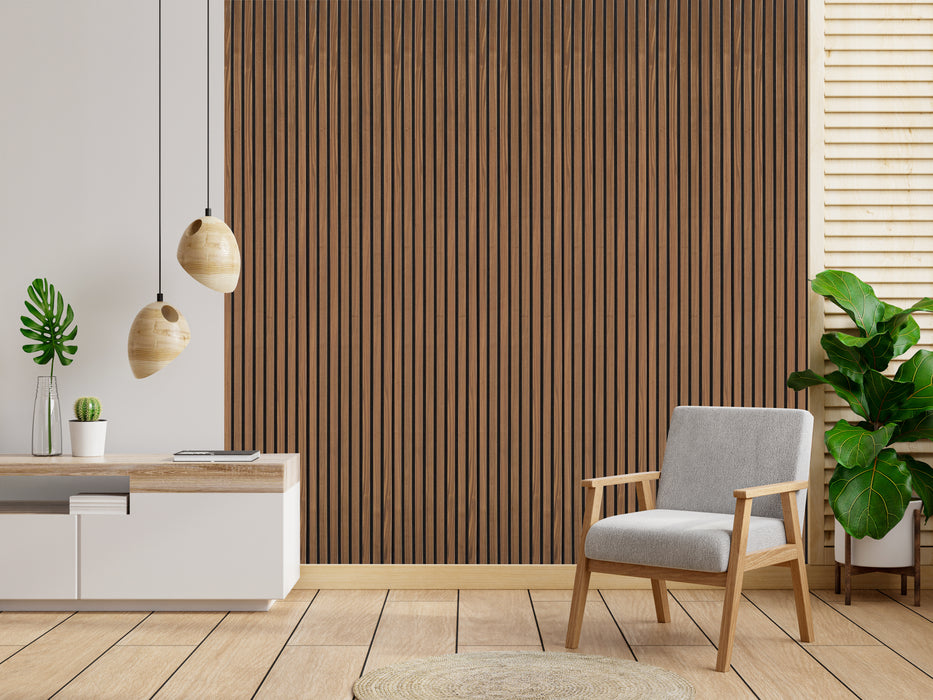 mEco Plank™ Smoke Walnut Acoustic Panel,  16.54Sqft coverage