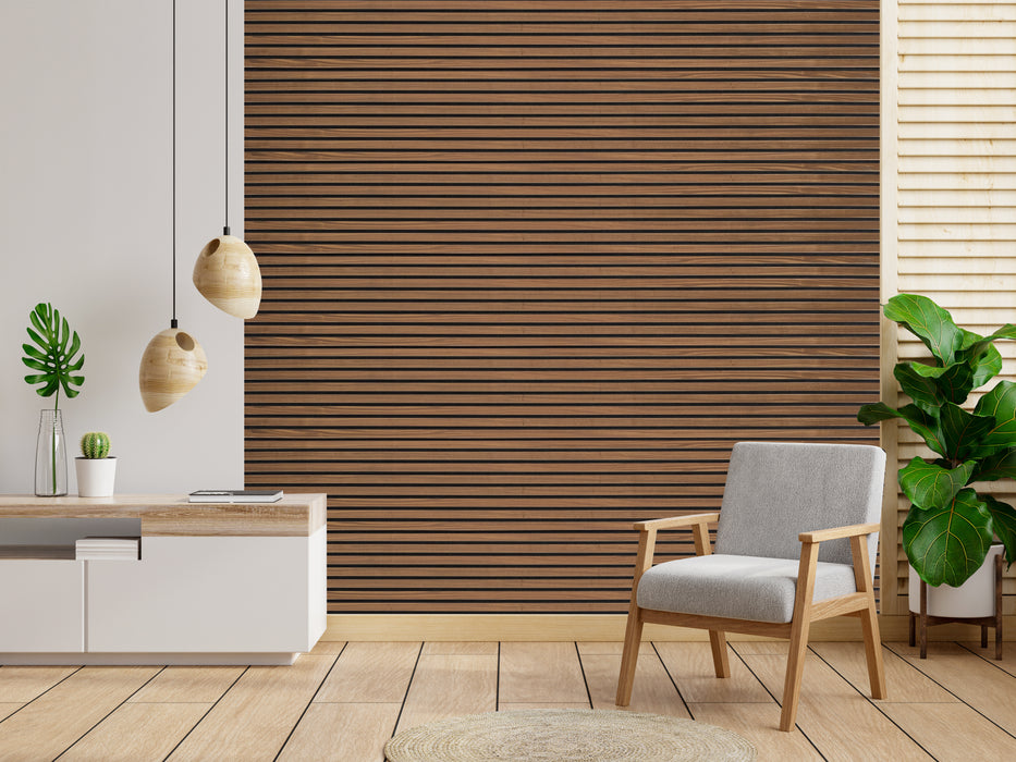 mEco Plank™ Smoke Walnut Acoustic Panel,  16.54Sqft coverage