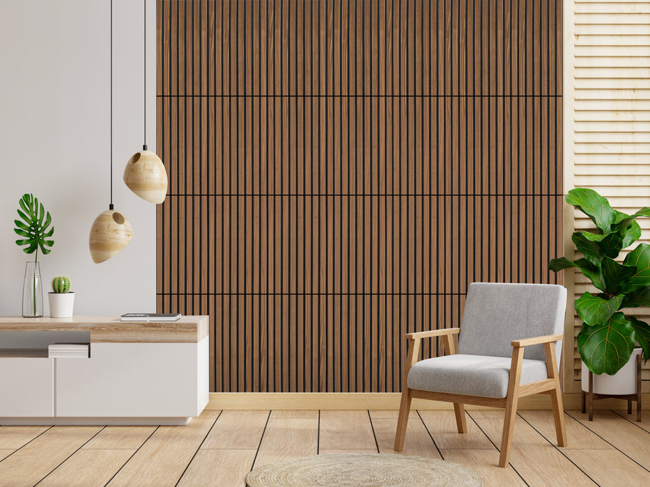 mEco Square™ Smoke Walnut Acoustic Panel, 15.47 Sqft